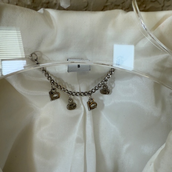 Bebe Elegant Satin Ivory Single Button Womens Blazer Size 8 - Picture 8 of 12